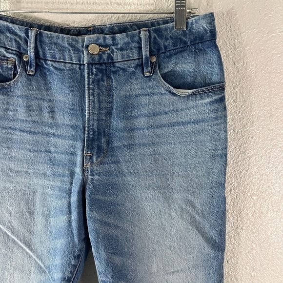 Good  American Good Girlfriend Frayed Jeans In Blue942 Size 6/28 - Picture 6 of 6